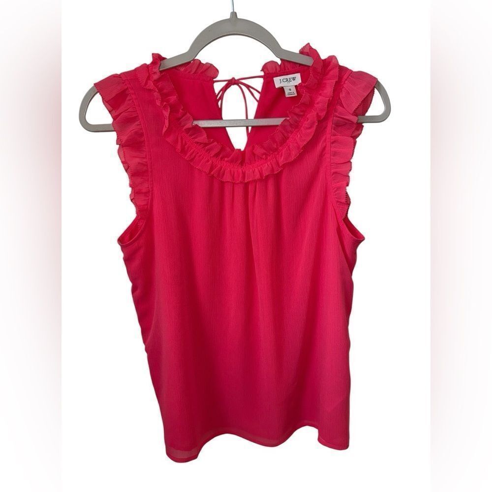 J. Crew Women’s Size Small Vibrant Pink Ruffle Blouse
